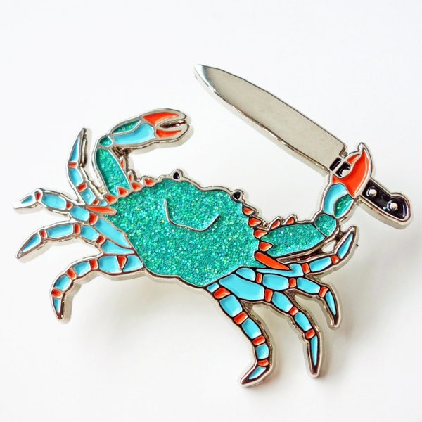 Stabby Crab Enamel Pin