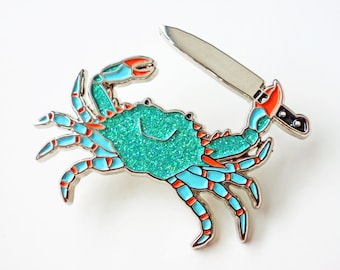 Stabby Crab Enamel Pin