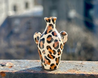 Leopard Print Ceramic Vase Miniature