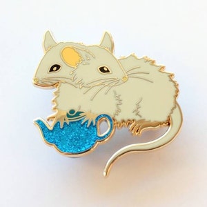 Two Headed Tea Mouse Enamel Pin