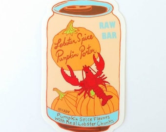 Lobster Pumpkin Spice Porter Beer Die-Cut Sticker