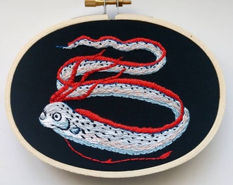 Giant Oarfish Hand Embroidery Art