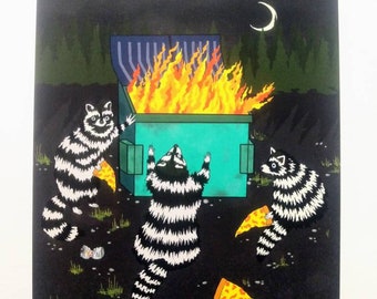 Dumpster Fire Pizza Party Print 5 x 7