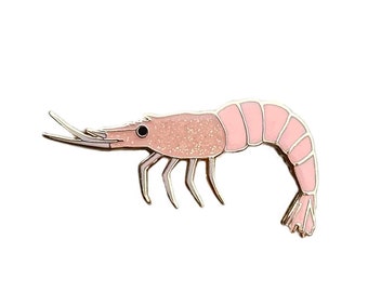 Pink Shrimp Enamel Pin