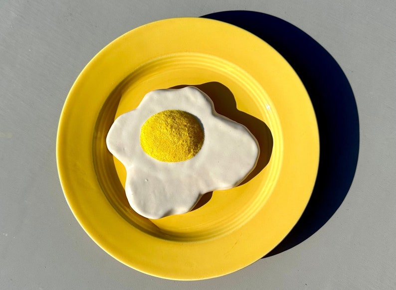Ceramic Fried Egg Original Kitchen Wall Art image 1