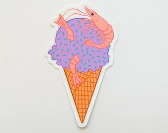 Shrimp Ice Cream Die-Cut Magnet