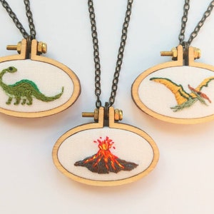 Dinosaur Embroidered Necklace image 4