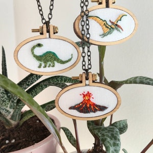 Dinosaur Embroidered Necklace image 5
