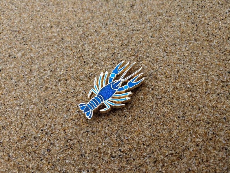 Blue Crayfish Lobster Enamel Pin image 7