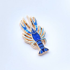 Blue Crayfish Lobster Enamel Pin image 5