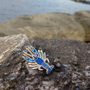 Blue Crayfish Lobster Enamel Pin image 4