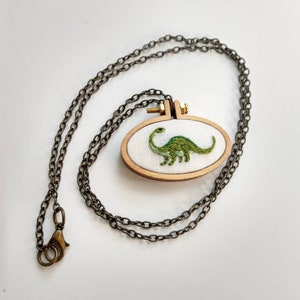 Dinosaur Embroidered Necklace image 2