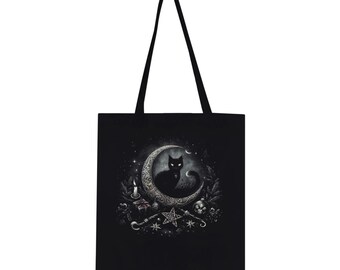 Classic Gothic Black cat Tote Bag