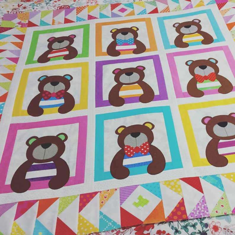 Bear Hugs DIGITAL PDF Quilt Pattern Applique Quilt Etsy Canada