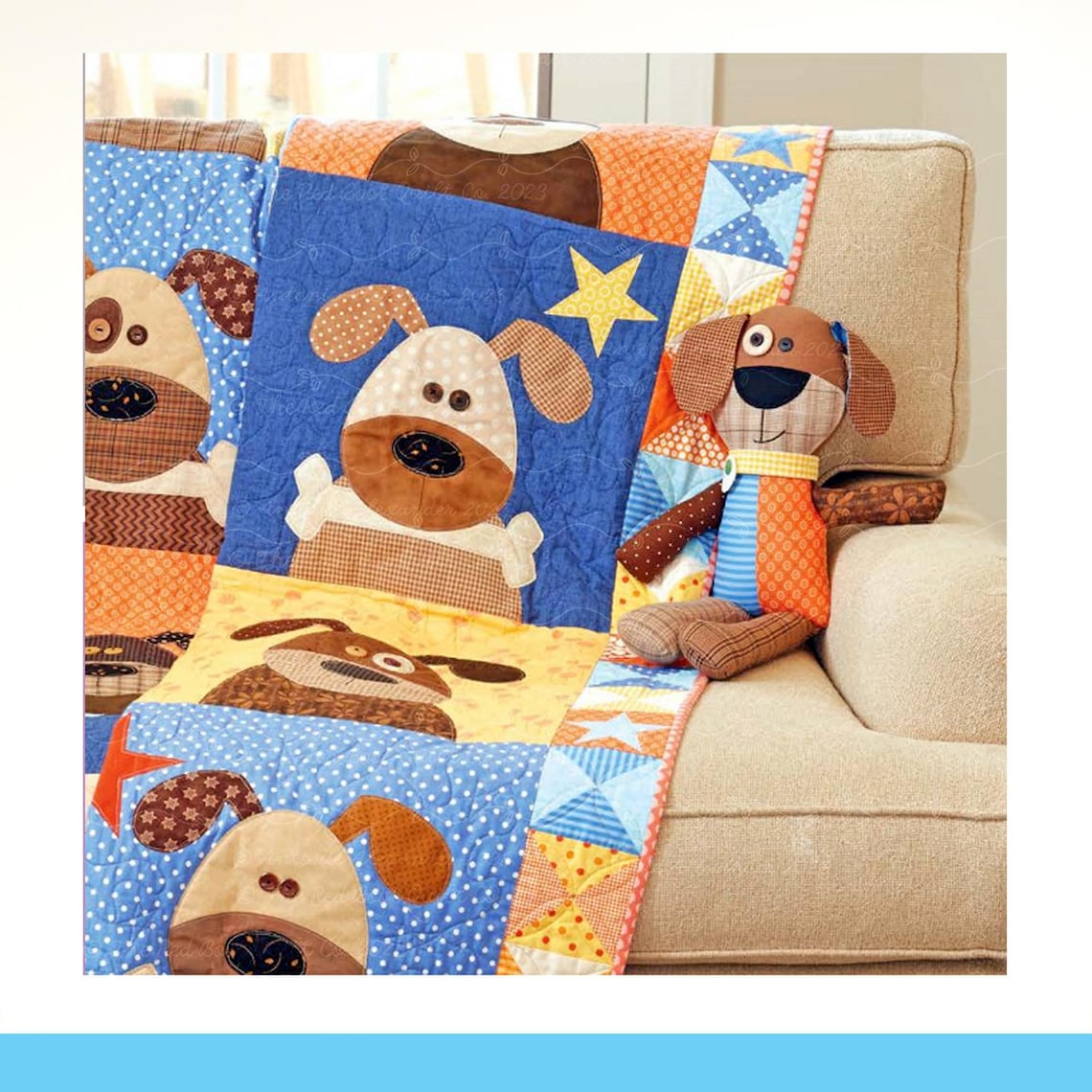 The Hound Dogs: Puppy Dog Applique Quilt Pattern (digital Download) - Etsy