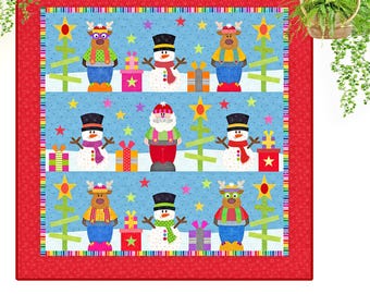Patrón de colcha navideña de Frosty's Christmas (PDF)