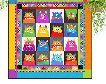 Petits monstres à fourrure : motif de courtepointe monstre appliqué (PDF)