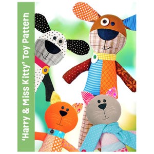 Harry & Miss Kitty: Cat and Dog PDF Soft Toy Pattern (Digital Download)