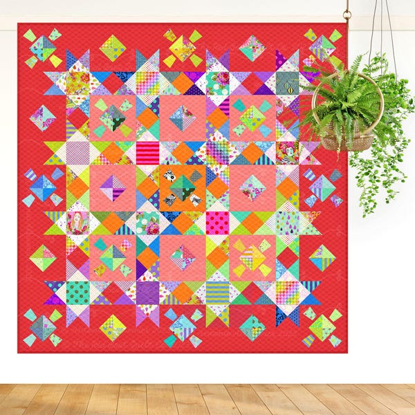 Spring Fling : motif de courtepointe appliqué moderne (téléchargement numérique)