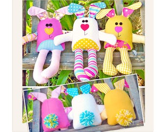 The Carrot Club : modèle de couture pour peluche lapin de Pâques (PDF)