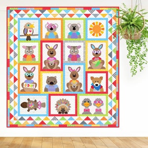 The Land Down Under | DIGITAL PDF Quilt Pattern | Applique Quilt Patterns | Kid's Quilt Patterns | Australian Animals | Red Boot Quilt Co