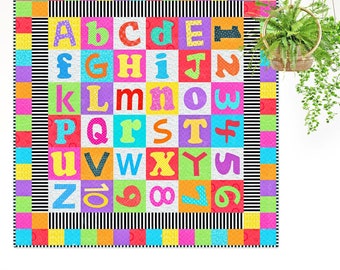 Scrappy Alphabet | PRINTED Quilt Pattern | Applique Quilt Patterns | Alphabet Quilt Patterns | ABC Quilt Patterns | Red Boot Quilt Co
