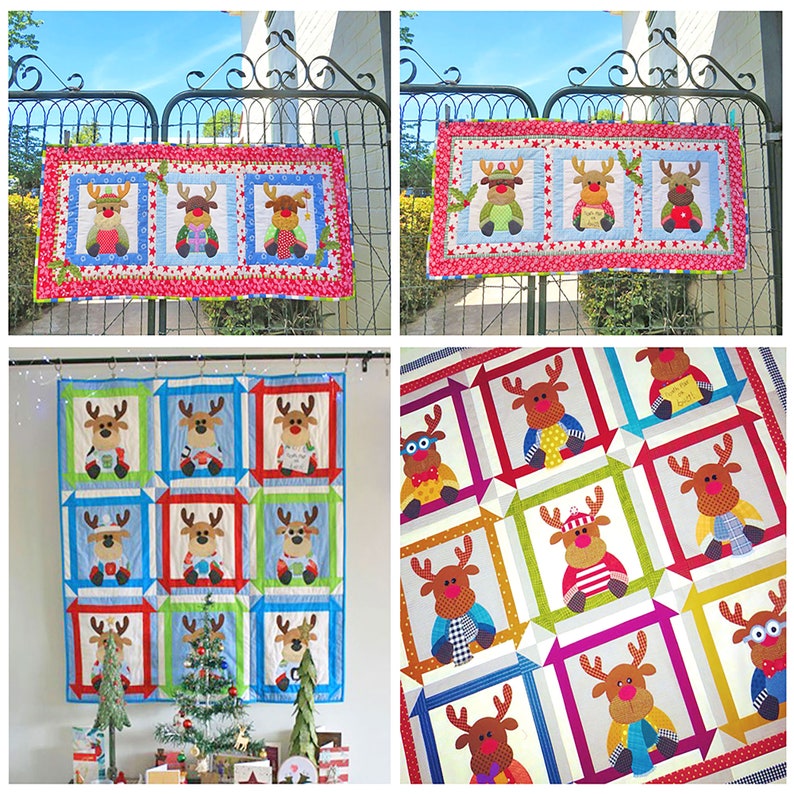 Reindeer Games DIGITAL PDF Quilt Pattern Applique Quilt Patterns Kid's Quilt Patterns Christmas Quilt Patterns Red Boot Quilt Co image 2