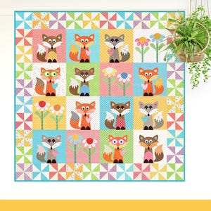 Mr Fox's Garden / Modello trapunta PDF DIGITALE / Modelli trapunta applique / Modelli trapunta per bambini / Modelli trapunta Fox / Red Boot Quilt Co