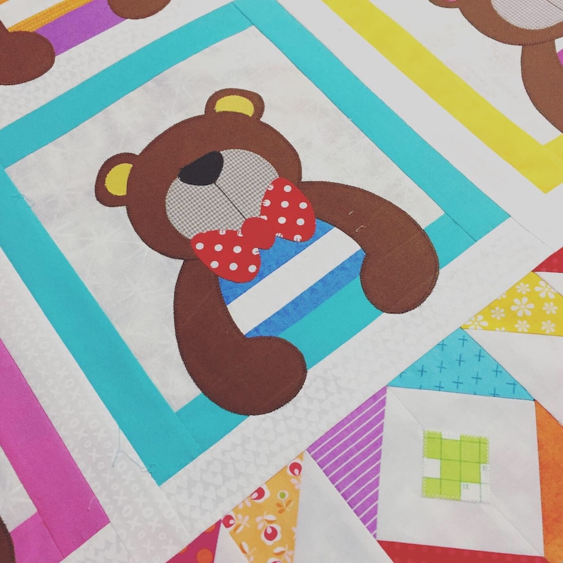 Bear Hugs PDF Quilt Pattern Quilt Patterns Teddy Bear Quilt Etsy