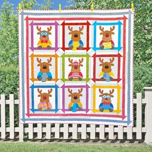 Reindeer Games DIGITAL PDF Quilt Pattern Applique Quilt Patterns Kid's Quilt Patterns Christmas Quilt Patterns Red Boot Quilt Co image 1