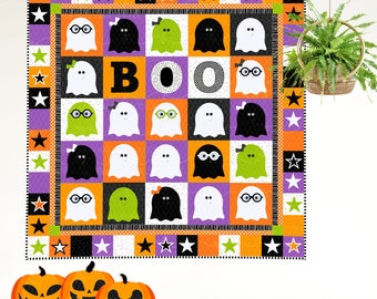 Ghosts & Ghouls | DIGITAL PDF Quilt Pattern | Applique Quilt Patterns | Kid's Quilt Patterns | Halloween Quilt Patterns | Red Boot Quilt Co
