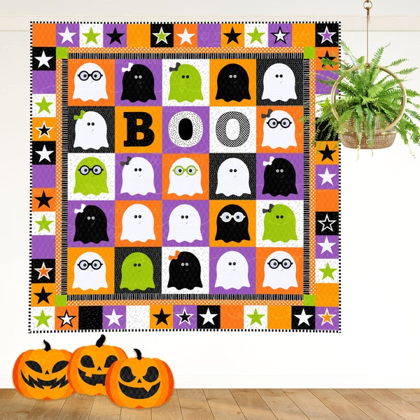 Ghosts & Ghouls | DIGITAL PDF Quilt Pattern | Applique Quilt Patterns | Kid's Quilt Patterns | Halloween Quilt Patterns | Red Boot Quilt Co