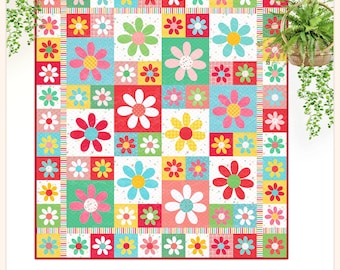 Fleurs de bonbon : motif de courtepointe appliqué floral (PDF)