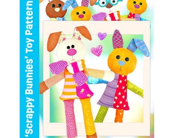 Scrappy Little Bunnies: Easter Rabbit Soft Toy Pattern (PDF)