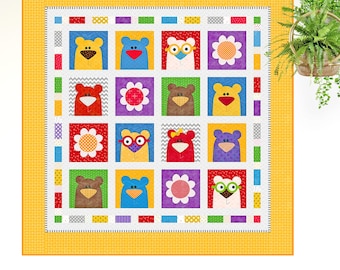 Les bourdons : motif de courtepointe ours en peluche (téléchargement numérique)