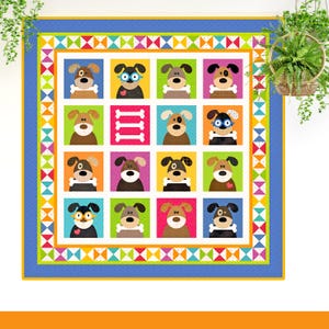 The Hound Dogs | DIGITAL PDF Quilt Pattern | Applique Quilt Patterns | Kid's Quilt Patterns | Dog Quilt Patterns | Red Boot Quilt Co