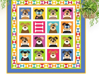 The Hound Dogs : motif de courtepointe appliqué chiot chien (téléchargement numérique)