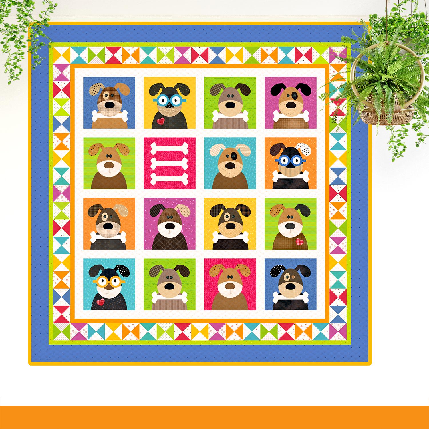 The Hound Dogs: Puppy Dog Applique Quilt Pattern (digital Download) - Etsy