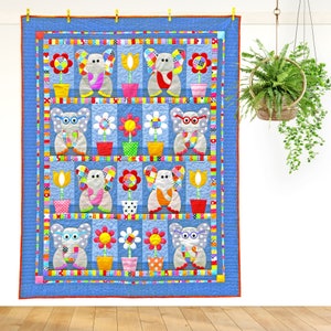 Patchwork Elephants | DIGITAL PDF Quilt Pattern | Applique Quilt Patterns | Kid's Quilt Patterns | Zoo Quilt Patterns | Red Boot Quilt Co