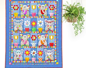 Patchwork Elephants | DIGITAL PDF Quilt Pattern | Applique Quilt Patterns | Kid's Quilt Patterns | Zoo Quilt Patterns | Red Boot Quilt Co