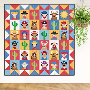 The OK Corral | DIGITAL PDF Quilt Pattern | Applique Quilt Patterns | Kid's Quilt Patterns | Cowboy Quilt Patterns | Red Boot Quilt Co