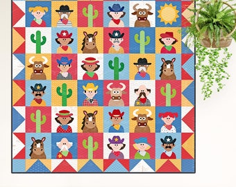 The OK Corral | DIGITAL PDF Quilt Pattern | Applique Quilt Patterns | Kid's Quilt Patterns | Cowboy Quilt Patterns | Red Boot Quilt Co