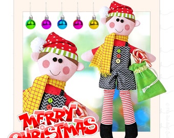 Kristy the Elf | DIGITAL PDF Soft Toy Pattern | Plushie Patterns | Kid's Plushie Patterns | Elf Soft Toy | Red Boot Quilt Co