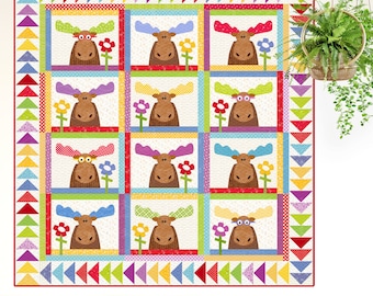 Northern Exposure | PRINTED Quilt Pattern | Applique Quilt Patterns | Kid's Quilt Patterns | Moose Quilt Patterns | Red Boot Quilt Co