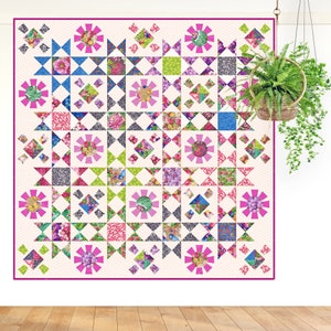 Spring Fling DIGITAL PDF Quilt Pattern Applique Quilt Patterns Modern Quilts Floral Quilt Patterns Red Boot Quilt Co image 2