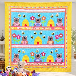 Little Bears | DIGITAL PDF Quilt Pattern | Applique Quilt Patterns | Kid's Quilt Patterns | Bear Quilt Patterns | Red Boot Quilt Co