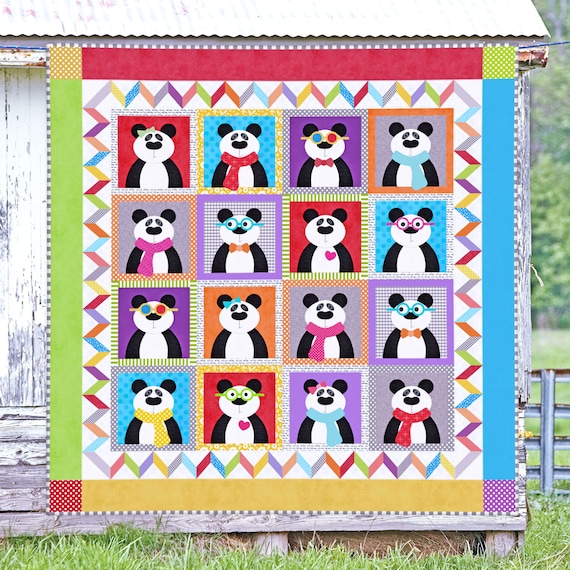 Panda Party PDF Quilt Pattern Quilt Patterns Pandas Etsy