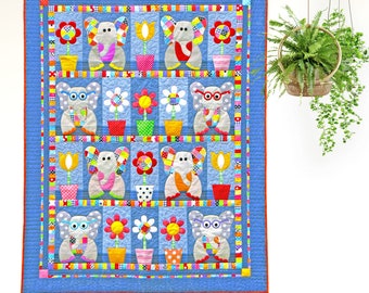 Patchwork Elephants | PRINTED Quilt Pattern | Applique Quilt Patterns | Kid's Quilt Patterns | Elephant Zoo Quilts | Red Boot Quilt Co