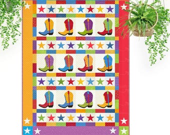 Boot-n-Skoot : motif de courtepointe appliqué pour bottes de cow-boy (PDF)