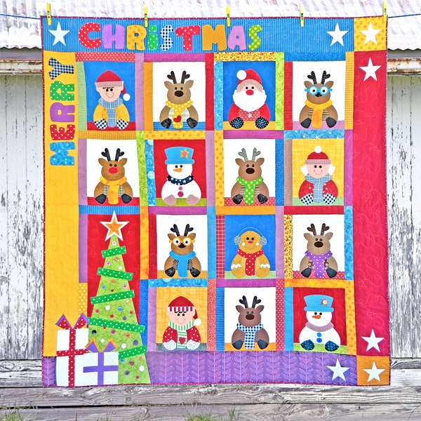 Santa's House | DIGITAL PDF Quilt Pattern | Applique Quilt Patterns | Kid's Quilt Patterns | Christmas Quilt Patterns | Red Boot Quilt Co